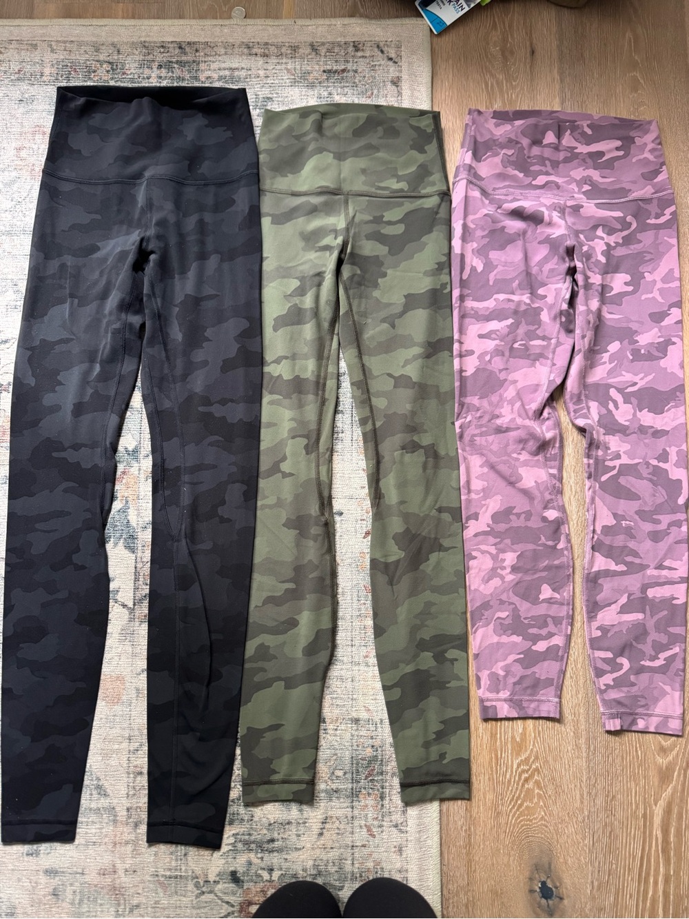 Lululemon Camo align Leggings Lot size 2 and 4 Black, Olive, Pink